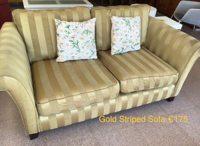 Gold Striped Sofa