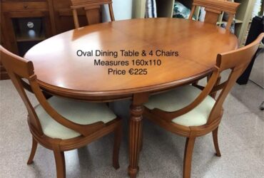 Oval Dining Table & 4 Chairs