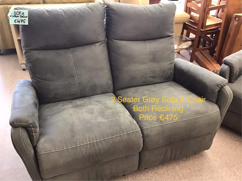 Grey Recliner Sofa & Chair
