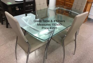 Glass Table & 4 Chairs