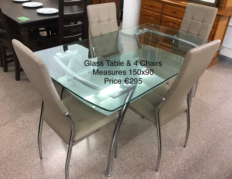Glass Table & 4 Chairs
