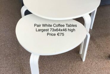 Pair White Coffee Tables