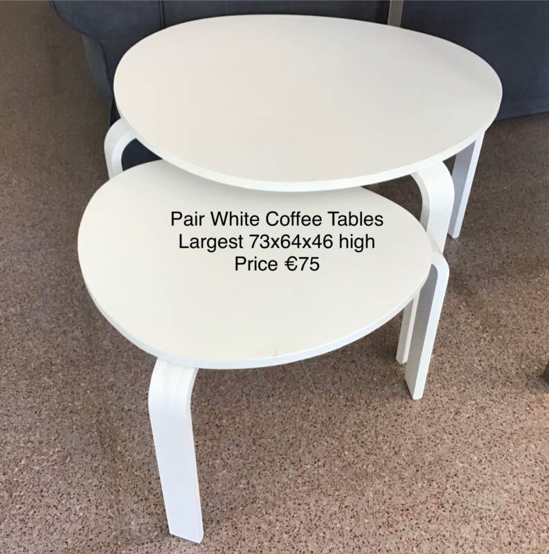 Pair White Coffee Tables