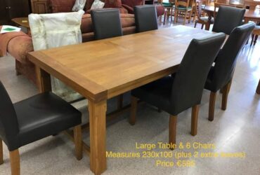 Heavy Oak Table with 6 Chairs