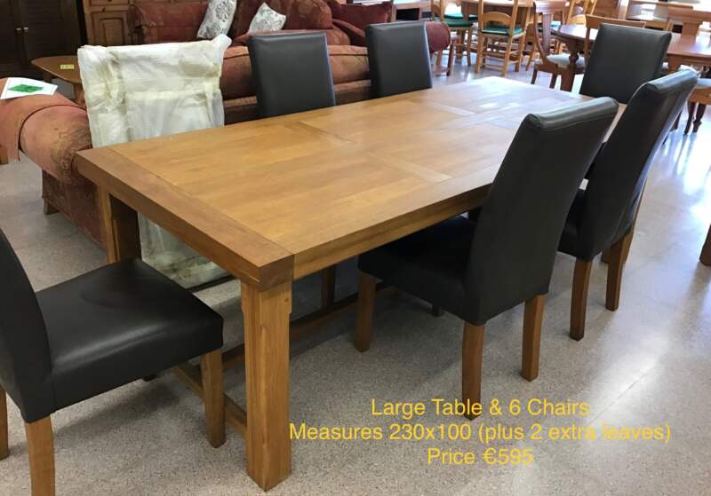 Heavy Oak Table with 6 Chairs
