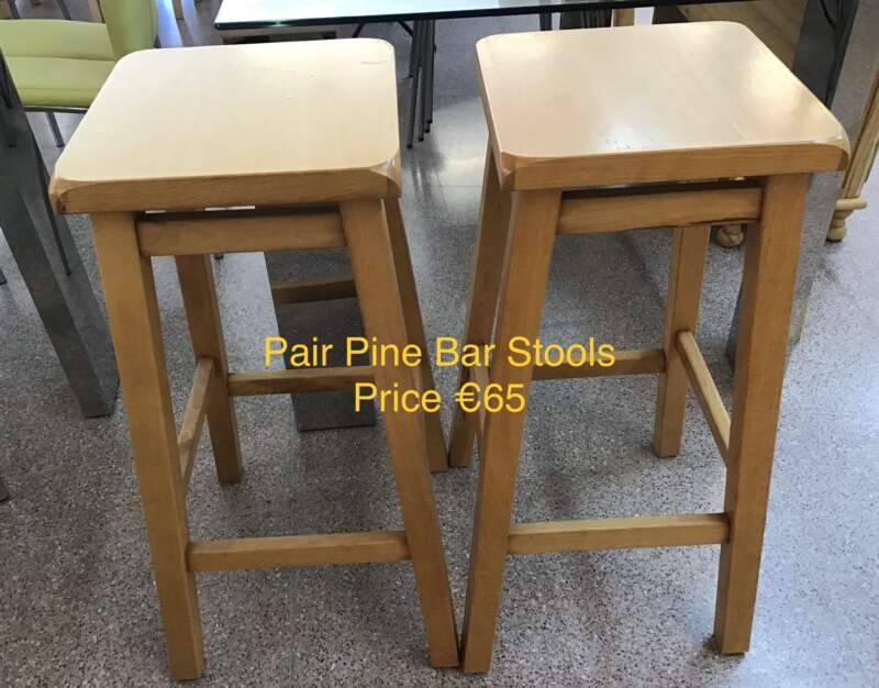 Pair Pine Bar Stools