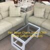 Pair Beige Check Sofas