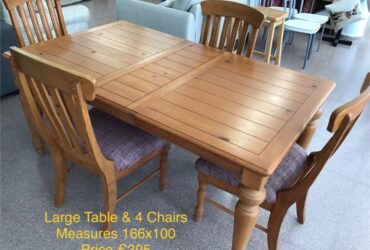 Large Dining Table & 4 Chairs