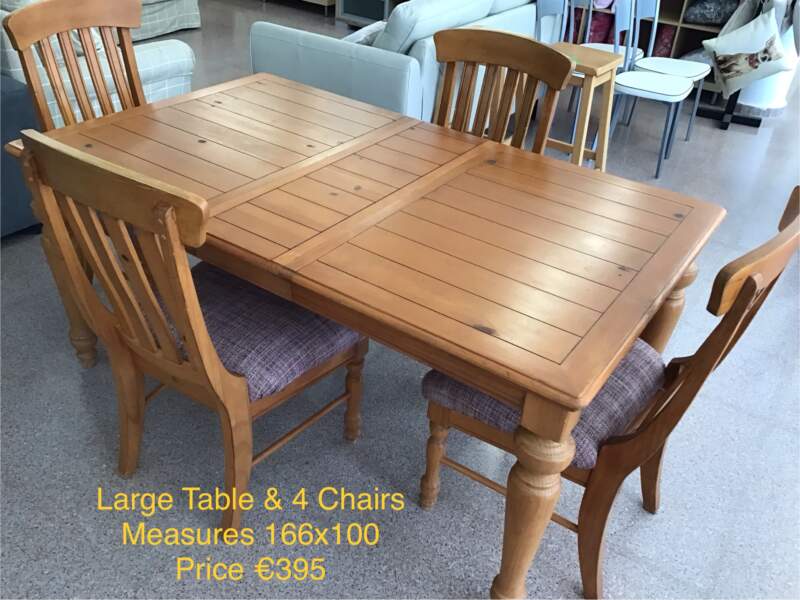 Large Dining Table & 4 Chairs