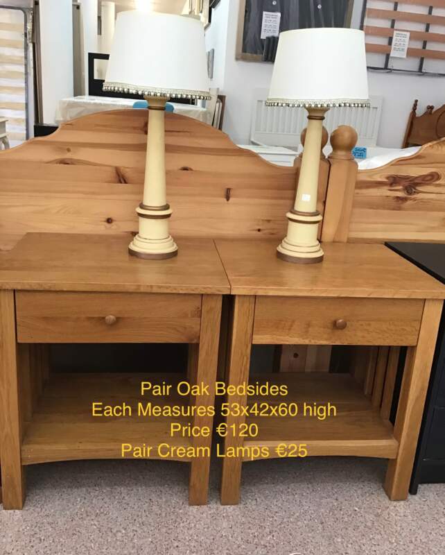 Pair Oak Bedsides