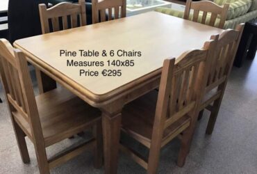 Pine Table & 6 Chairs
