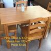 Pine table & 6 chairs