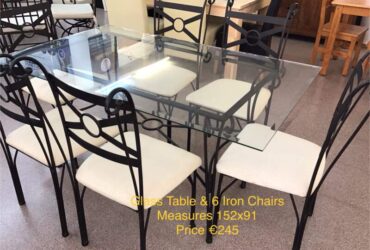 Glass table & 6 chairs