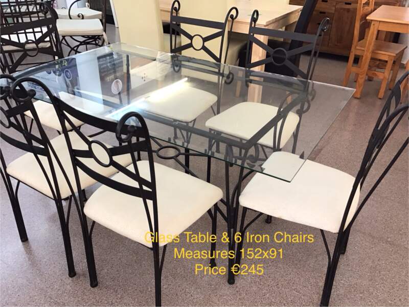 Glass table & 6 chairs