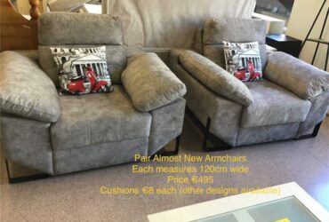 Pair Modern Armchairs