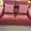 Red Faux Leather Sofa