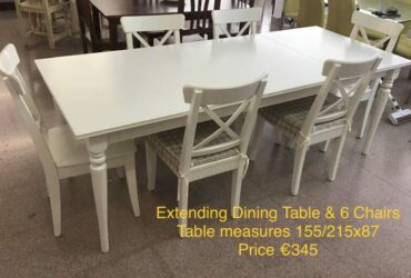 White Table & 6 Chairs