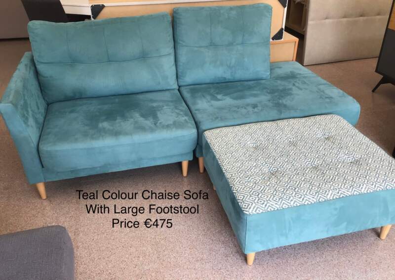 Teal Chaise Sofa