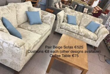 Pair Beige Sofas