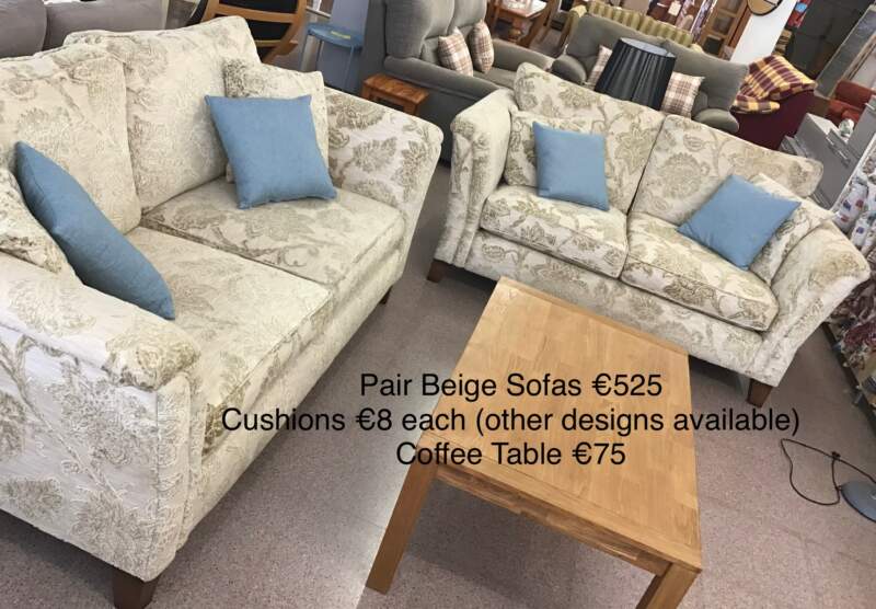 Pair Beige Sofas