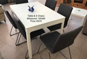 White Table & 6 Chairs