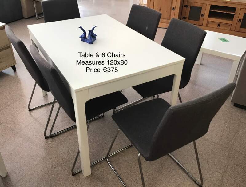 White Table & 6 Chairs