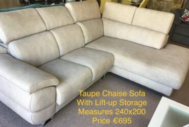 Taupe Chaise Sofa