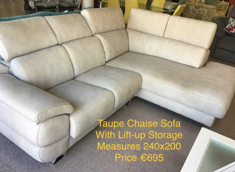 Taupe Chaise Sofa