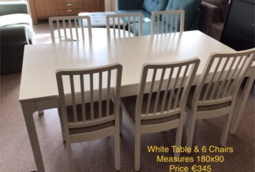 White Table & 6 Chairs