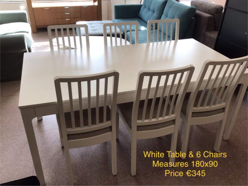 White Table & 6 Chairs