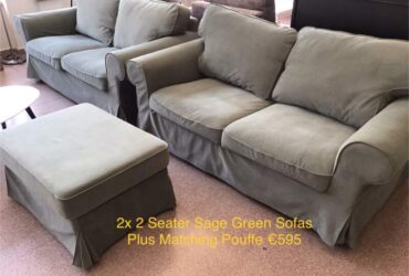 Pair Sage Green Sofas
