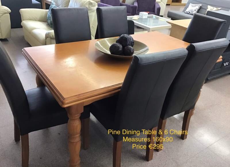 Pine Dining Table & 6 Chairs